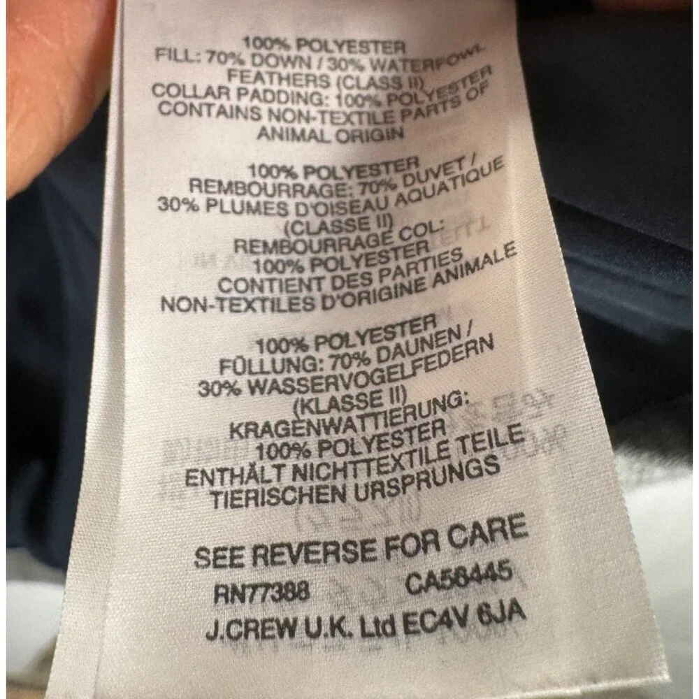 J.Crew down feather quilted vest‎ equestrian preppy sz XXS - Picture 7 of 7